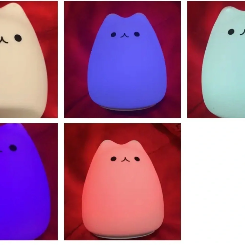 ✨Cute Cat Night Light silicone Baby Nursery Nightlight, Color Changing ✨✨